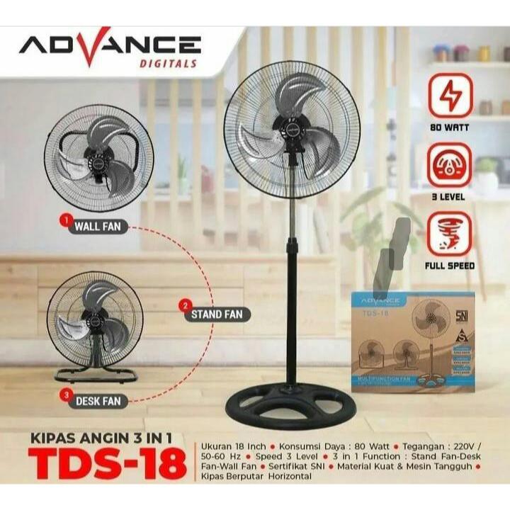kipas BESI BESAR ADVANCE TDS 18 3IN1 18 INCH