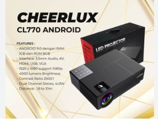 Proyektor Cheerlux CL770 Led 4000 Lumens ANDROID