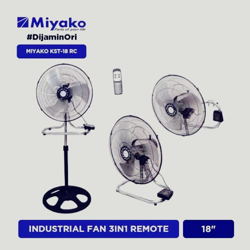 KIPAS ANGIN BESI MIYAKO TORNADO 3IN1 KST 18 RC